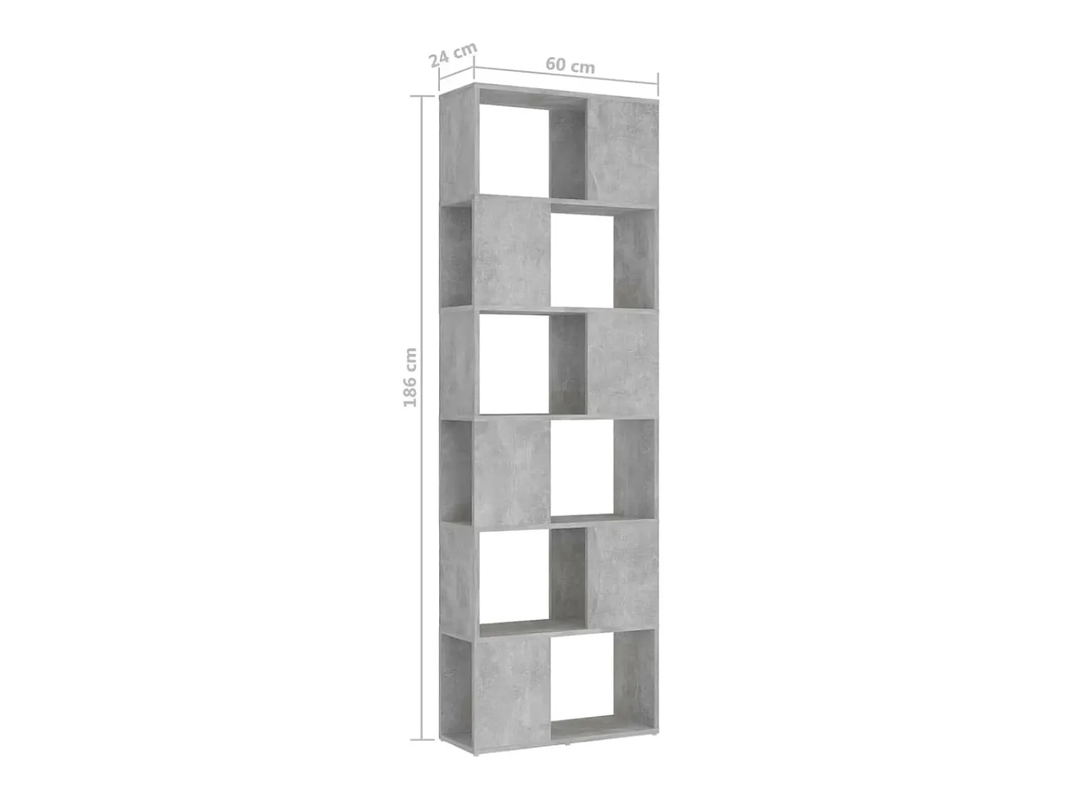 Clearance vidaxl Estante/divisória 60x24x186 cm contraplacado -cimento Cinzento