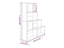 vidaxl Estante/divisória 155x24x160 cm contraplacado cimento^ Prateleira
