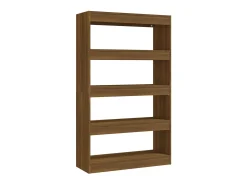 Biblioteca| Estante/divisória 80x30x135 cm contraplacado carvalho PT514968 Castanho