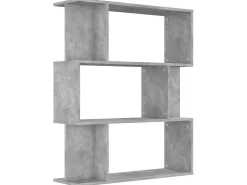 Biblioteca| Estante/divisória 80x24x96 cm contraplacado cimento PT675246 Cinzento