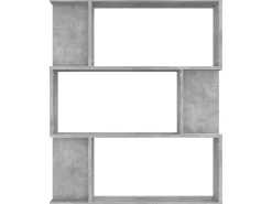 Biblioteca| Estante/divisória 80x24x96 cm contraplacado cimento PT675246 Cinzento