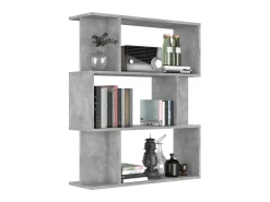 Biblioteca| Estante/divisória 80x24x96 cm contraplacado cimento PT675246 Cinzento