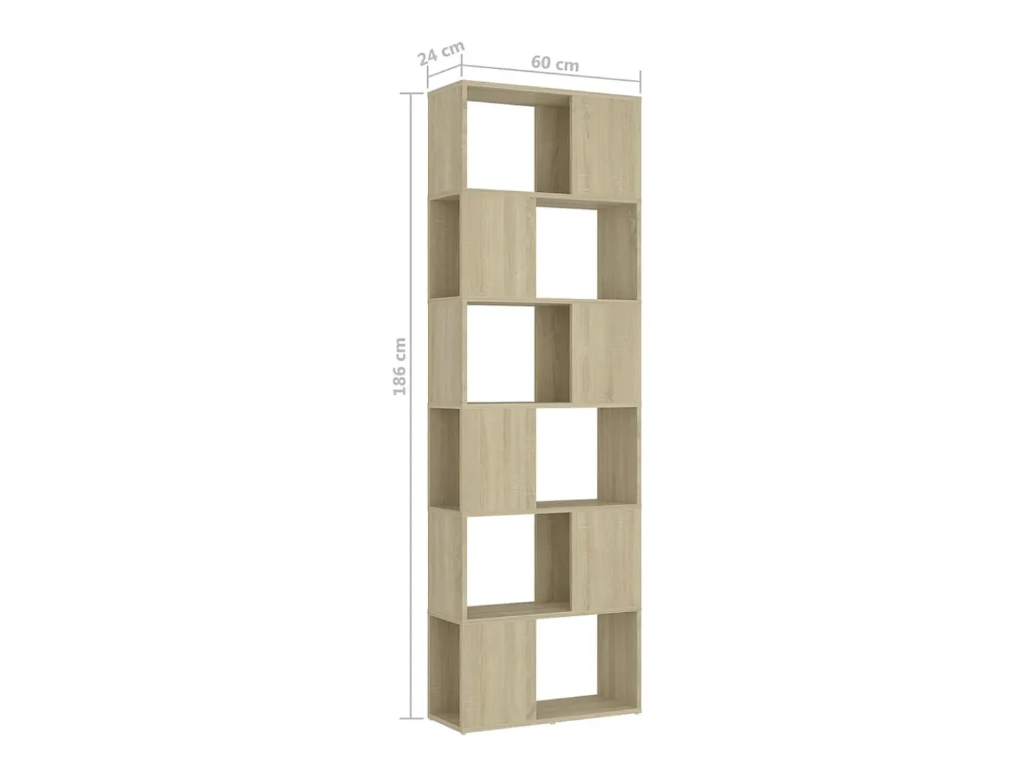 vidaxl Estante/divisória 60x24x186 cm contraplacado carvalho sonoma Castanho