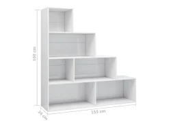 Prateleira*vidaxl Estante/divisória 155x24x160 cm contraplacado brilhante Branco