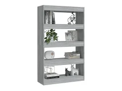 New Estante/divisória 80x30x135 cm contraplacado cor sonoma cinza PT402379 Cinzento