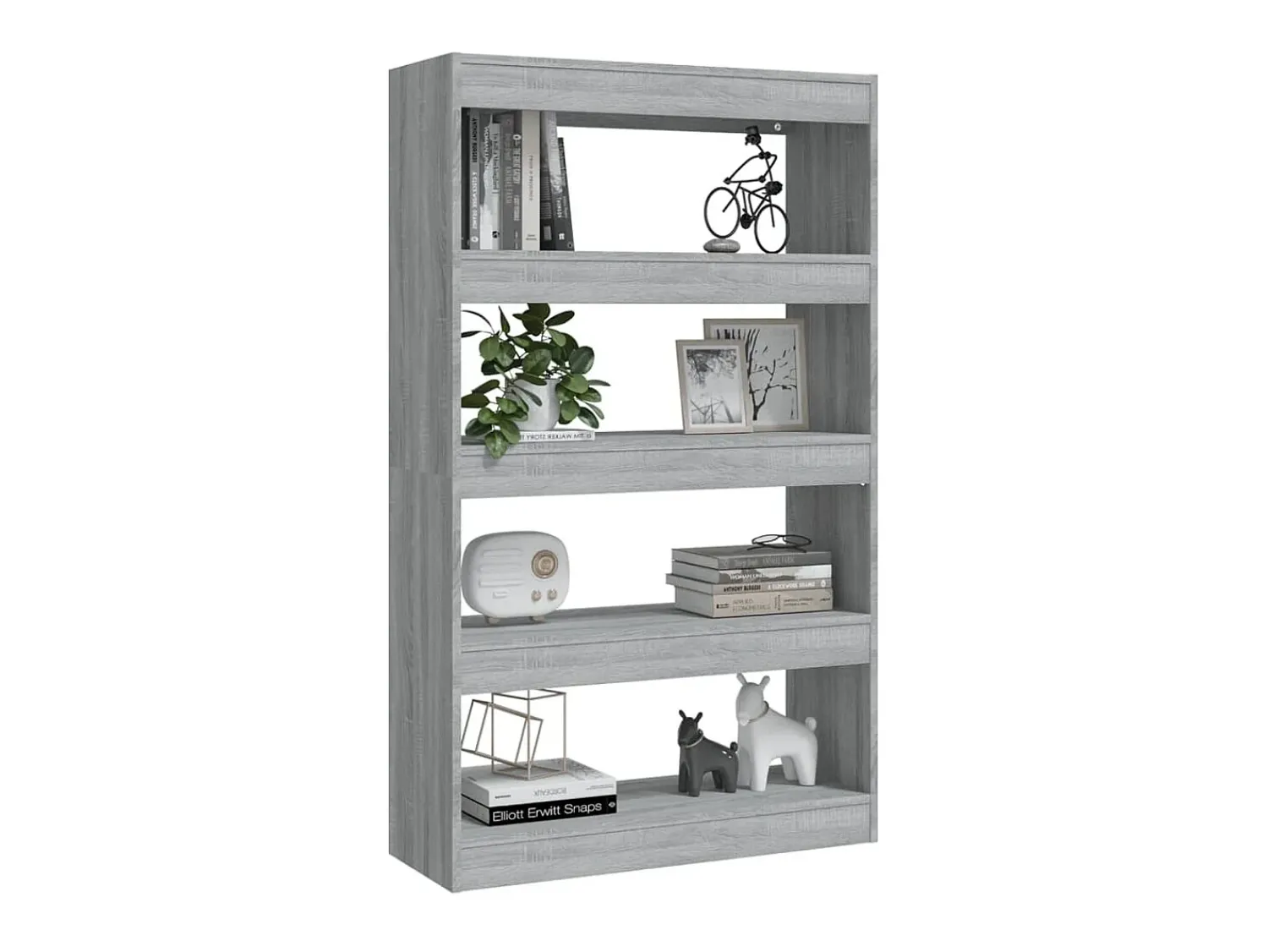 New Estante/divisória 80x30x135 cm contraplacado cor sonoma cinza PT402379 Cinzento