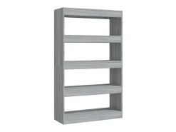 New Estante/divisória 80x30x135 cm contraplacado cor sonoma cinza PT402379 Cinzento