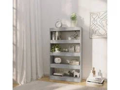 New Estante/divisória 80x30x135 cm contraplacado cor sonoma cinza PT402379 Cinzento