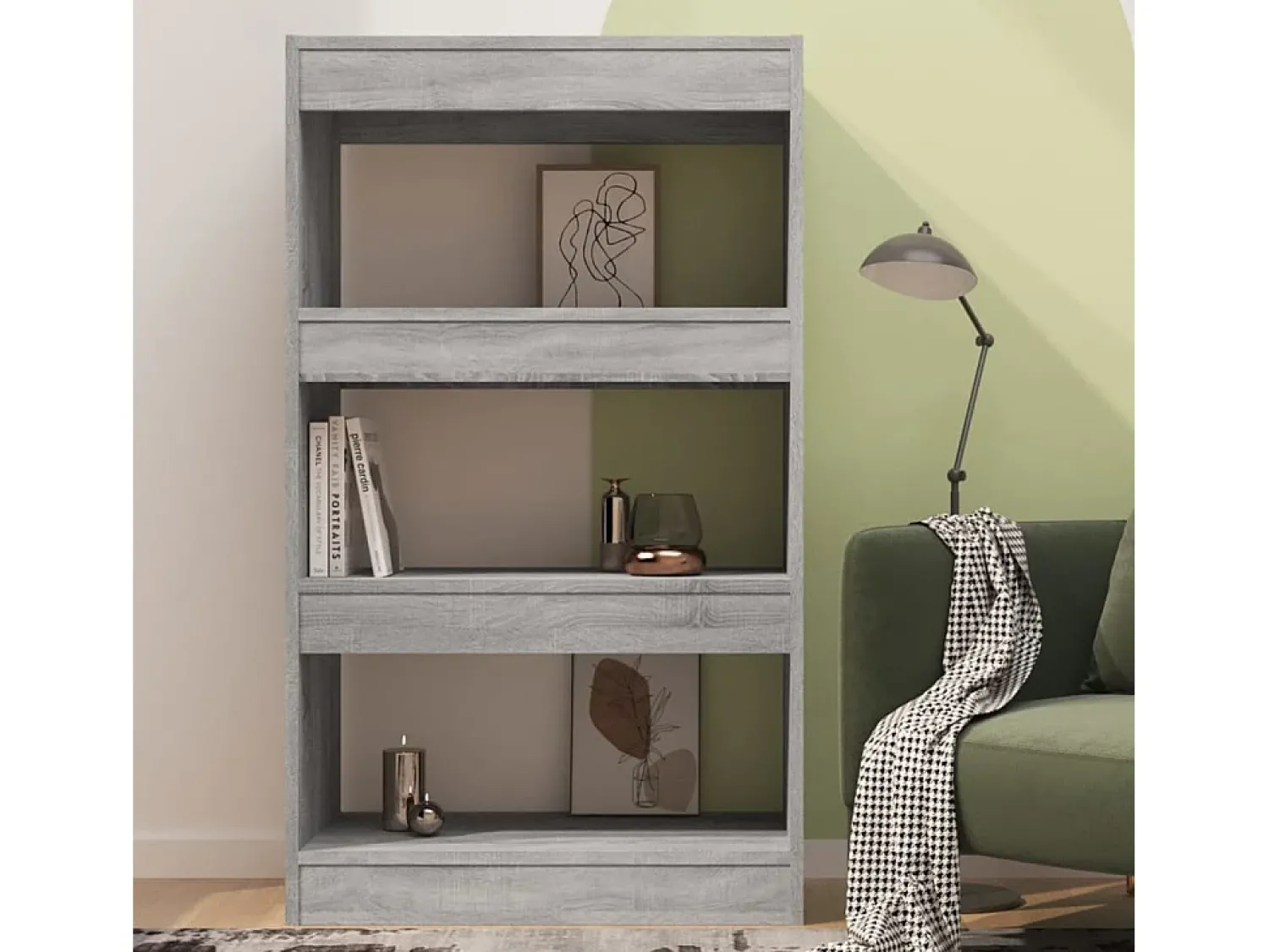 Biblioteca* Estante/divisória 60x30x103 cm contraplacado cor sonoma cinza PT777412 Cinzento