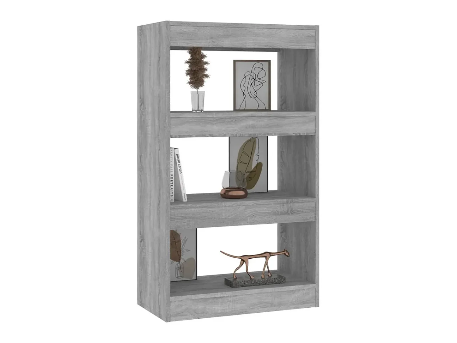 Biblioteca* Estante/divisória 60x30x103 cm contraplacado cor sonoma cinza PT777412 Cinzento