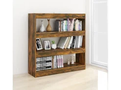 Biblioteca| Estante/divisória 100x30x103 cm cor carvalho fumado PT953487 Castanho