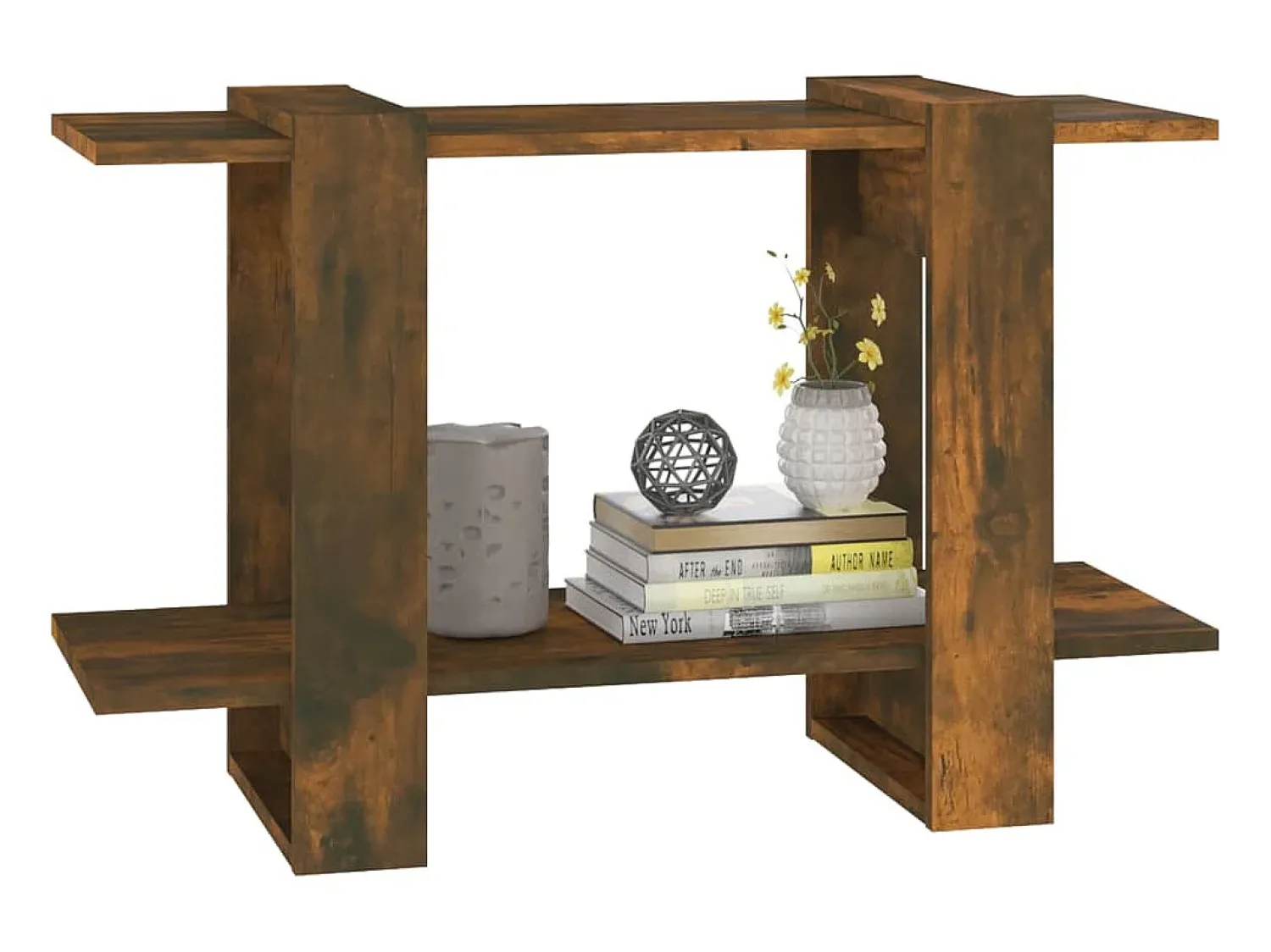 Biblioteca| Estante/divisória 80x30x51 cm cor carvalho fumado PT141297 Castanho