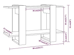 Prateleira|vidaxl Estante/divisória 80x30x51 cm cor sonoma cinza Cinzento