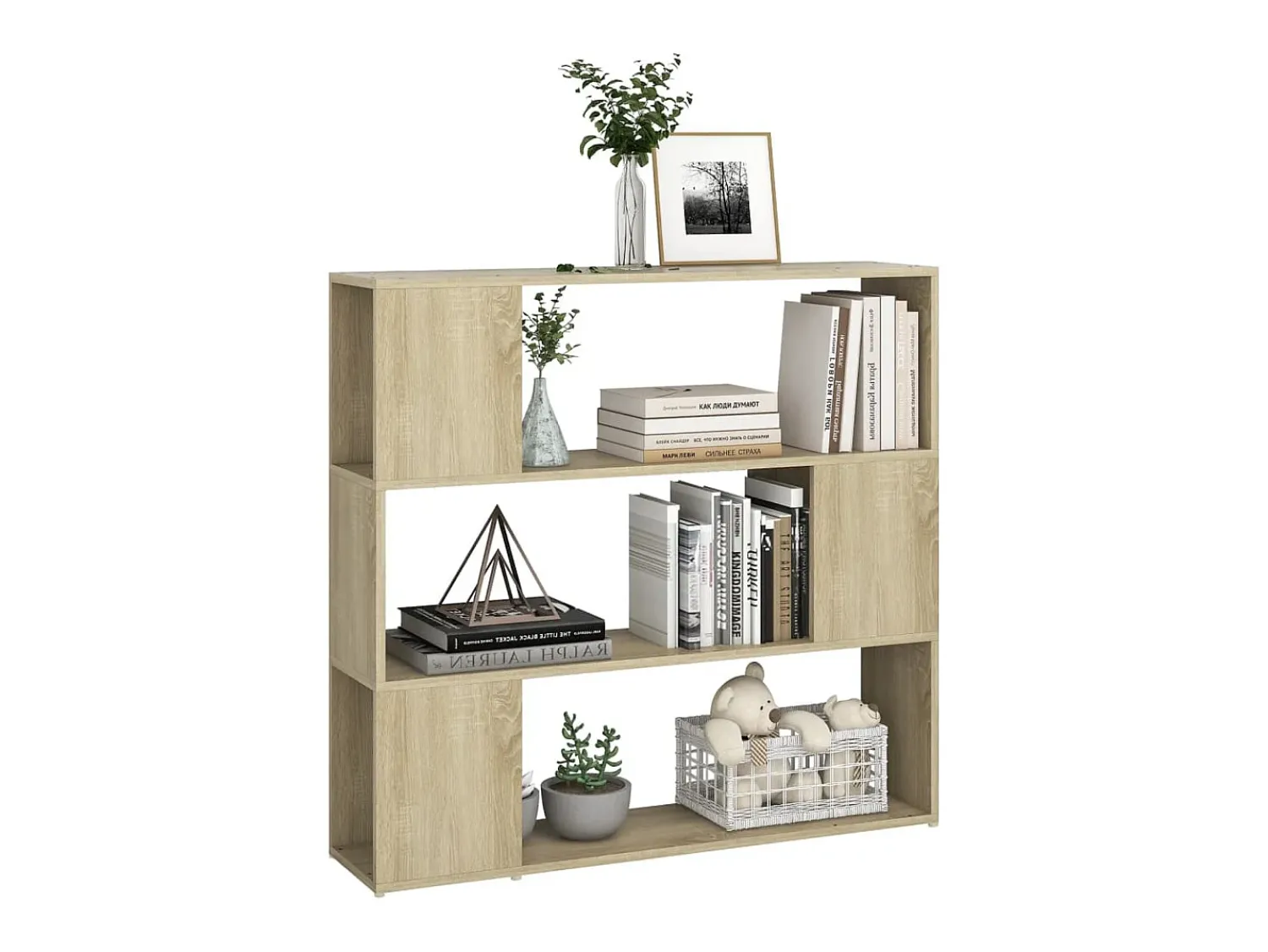 New Estante/divisória 100x24x94 cm cor carvalho sonoma PT160003 Castanho
