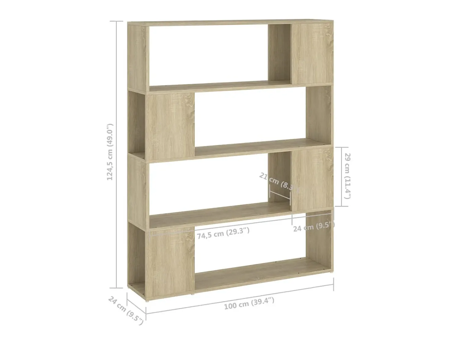 Prateleira*vidaxl Estante/divisória 100x24x124 cm cor carvalho sonoma Castanho