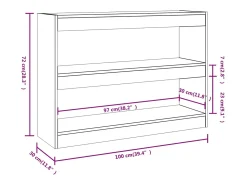 vidaxl Estante/divisória 100x30x72 cm cor carvalho sonoma^ Prateleira