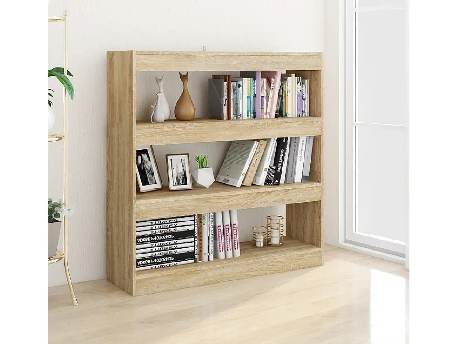 Prateleira|vidaxl Estante/divisória 100x30x103 cm cor carvalho sonoma Castanho
