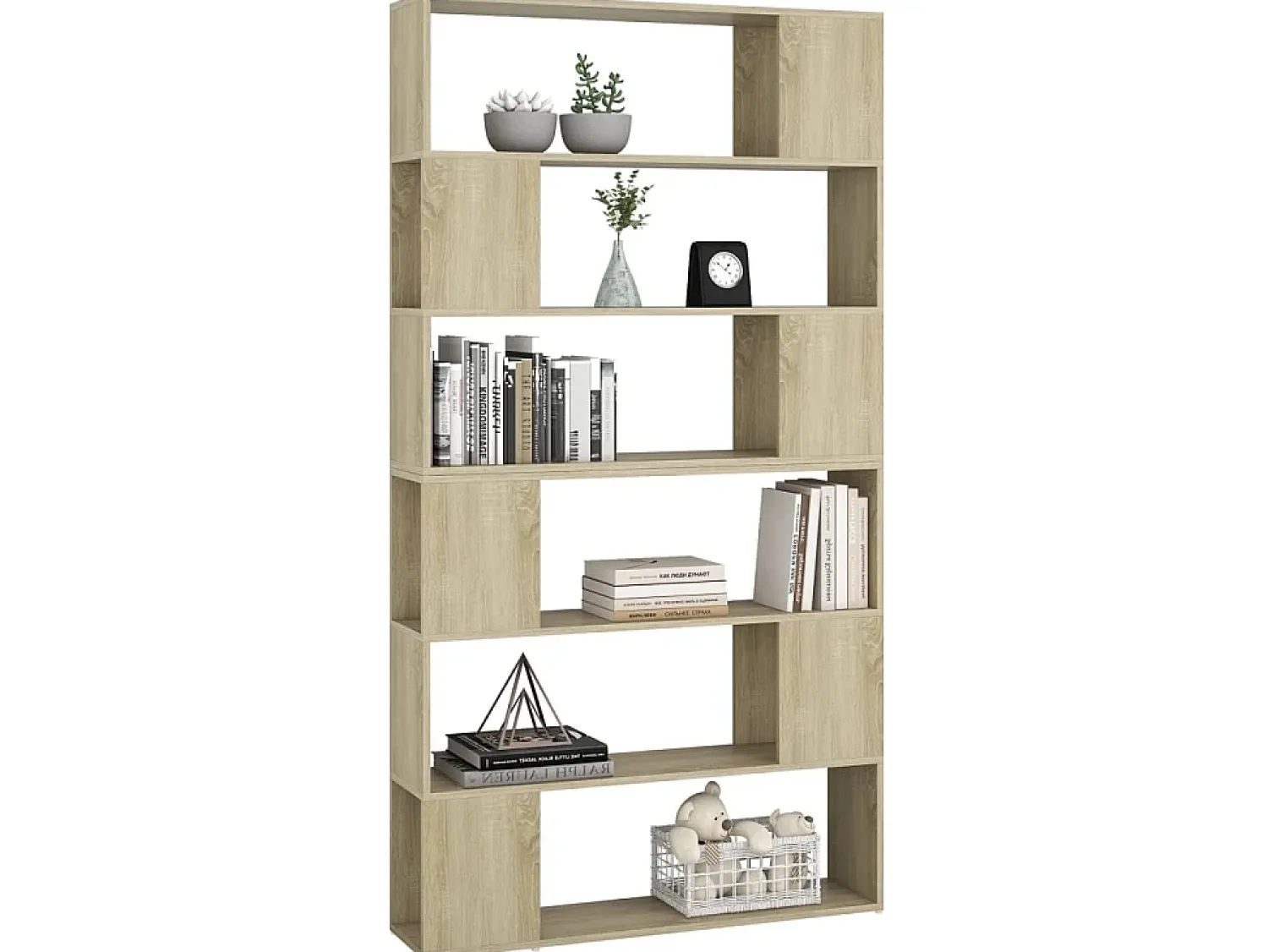 Biblioteca* Estante/divisória 100x24x188 cm cor carvalho sonoma PT325383 Castanho