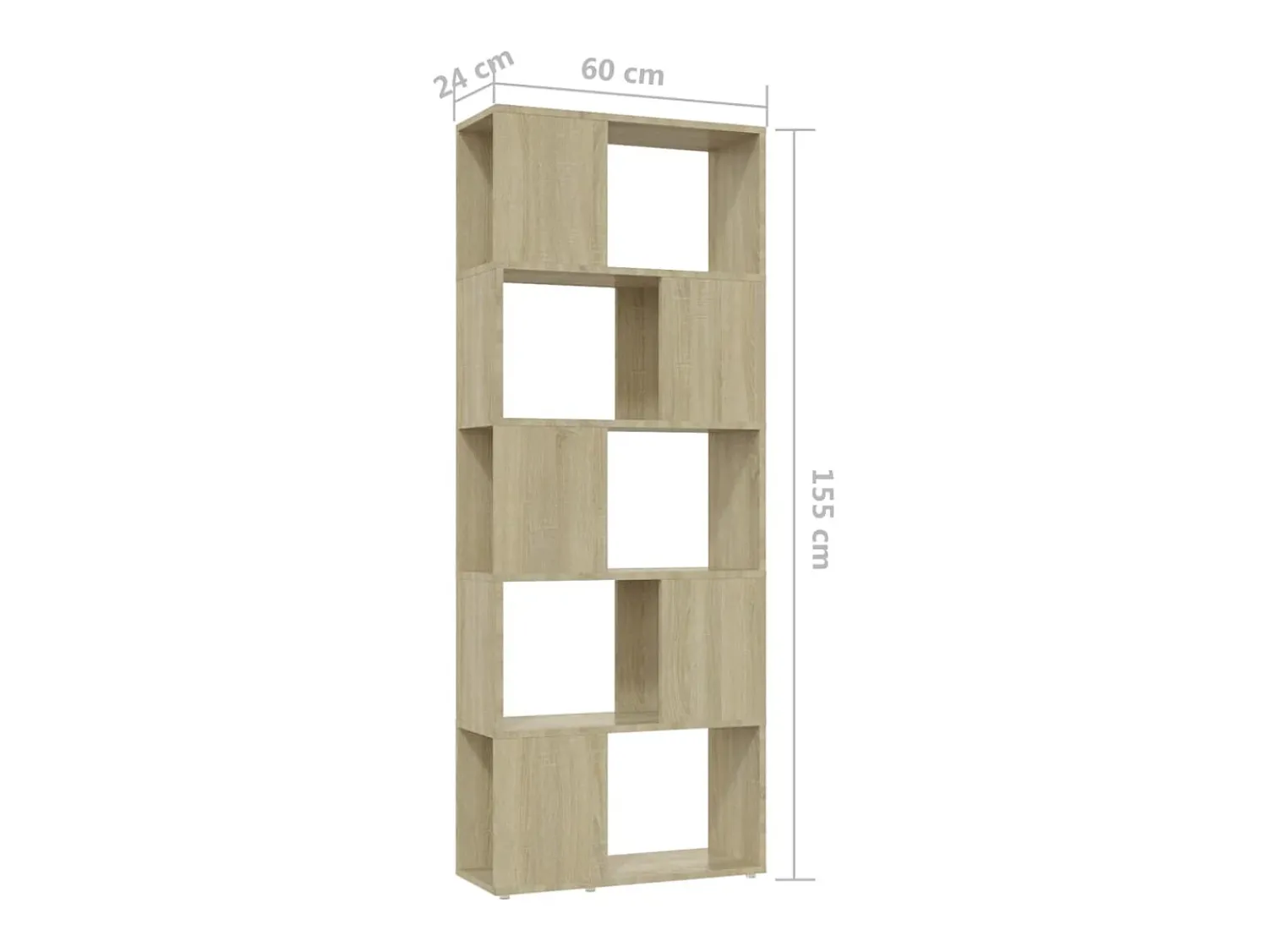 Prateleira*vidaxl Estante/divisória 60x24x155 cm cor carvalho sonoma Castanho