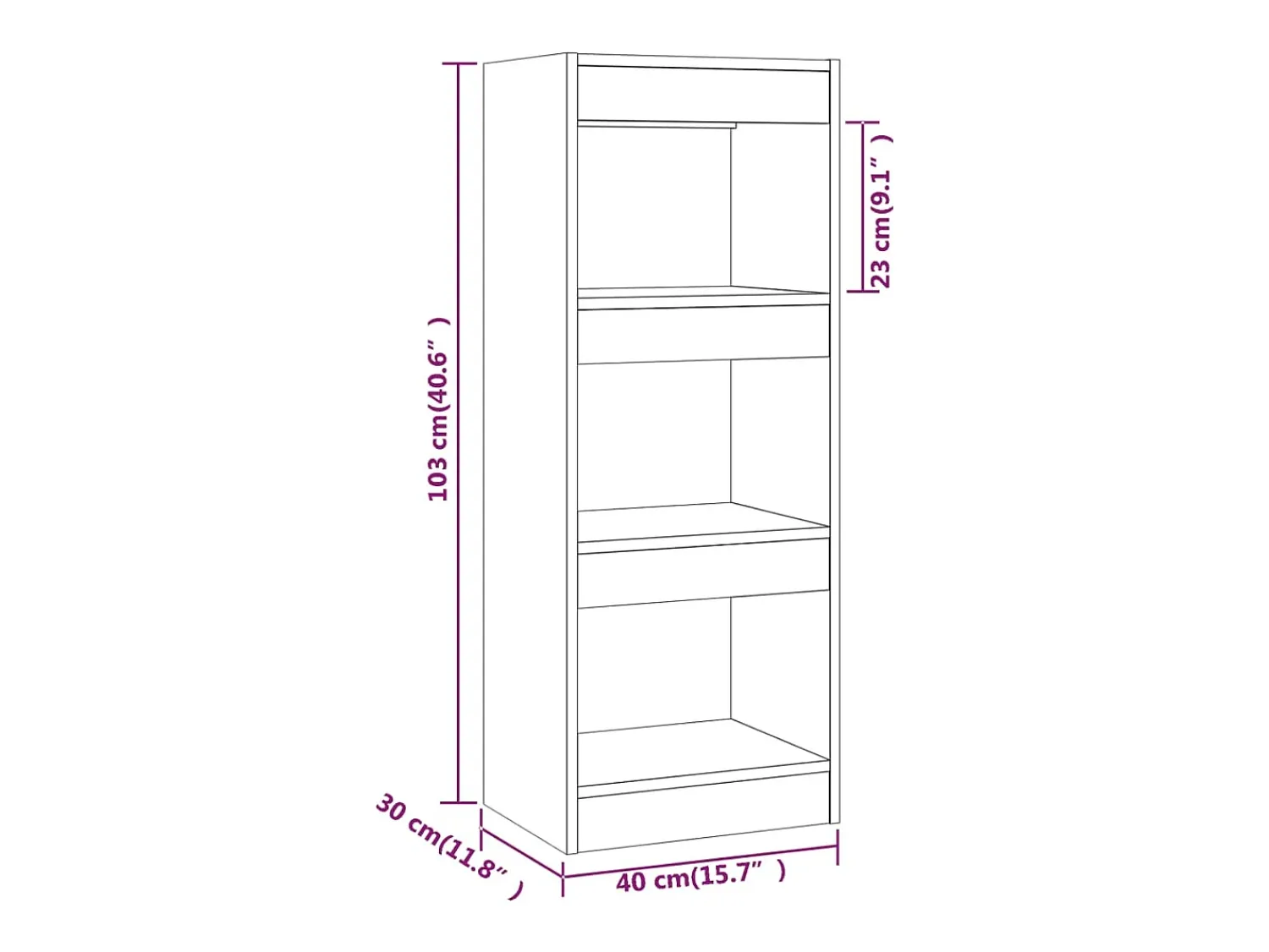 vidaxl Estante/divisória 40x30x103 cm derivados de madeira^ Prateleira