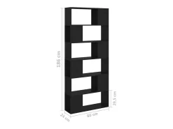 Prateleira*vidaxl Estante/divisória 80x24x186 cm derivados de madeira Preto