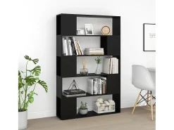 Biblioteca|vidaxl Estante/divisória 100x24x155 cm derivados de madeira Preto