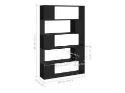 Biblioteca|vidaxl Estante/divisória 100x24x155 cm derivados de madeira Preto