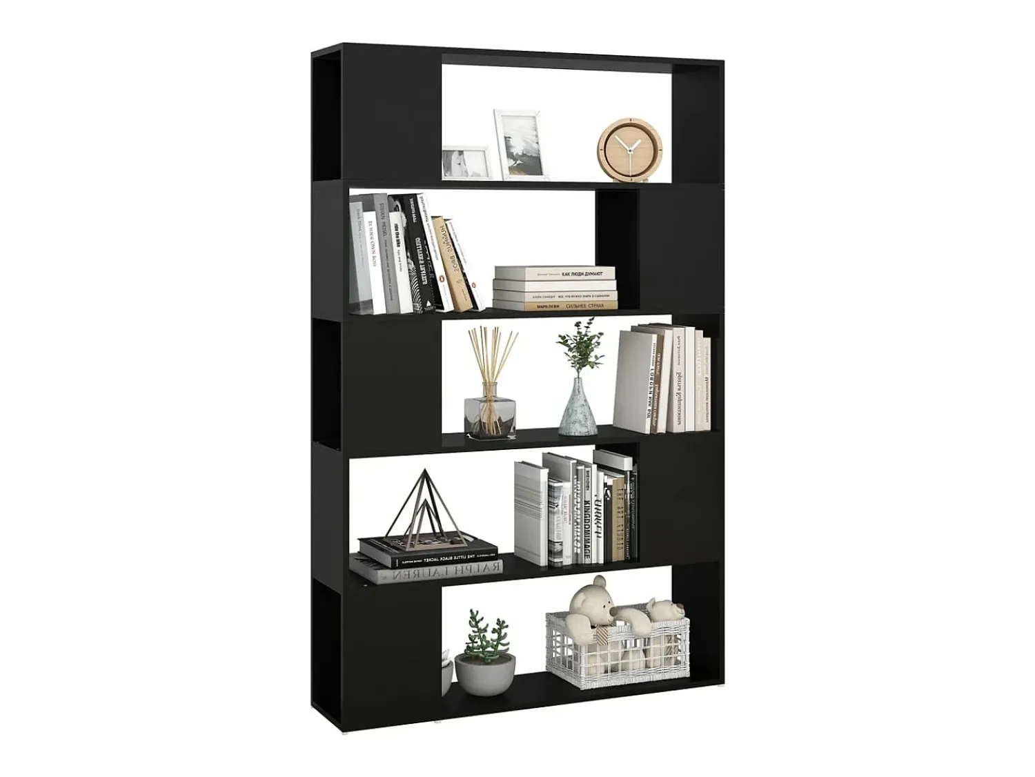Biblioteca|vidaxl Estante/divisória 100x24x155 cm derivados de madeira Preto