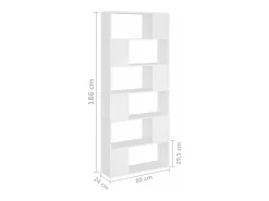 Prateleira*vidaxl Estante/divisória 80x24x186 cm derivados de madeira Branco
