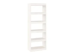 Biblioteca| Estante/divisória 60x30x167,5 cm madeira de pinho maciça PT660050 Branco
