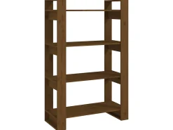 Biblioteca* Estante/divisória 80x35x125 cm madeira maciça mel PT772448 Castanho