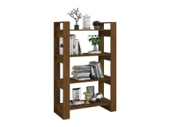 Biblioteca* Estante/divisória 80x35x125 cm madeira maciça mel PT772448 Castanho