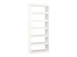 Biblioteca| Estante/divisória 80x30x199,5 cm madeira de pinho maciça PT939165 Branco