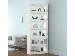 Biblioteca| Estante/divisória 80x30x199,5 cm madeira de pinho maciça PT939165 Branco