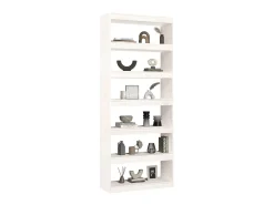 Biblioteca| Estante/divisória 80x30x199,5 cm madeira de pinho maciça PT939165 Branco