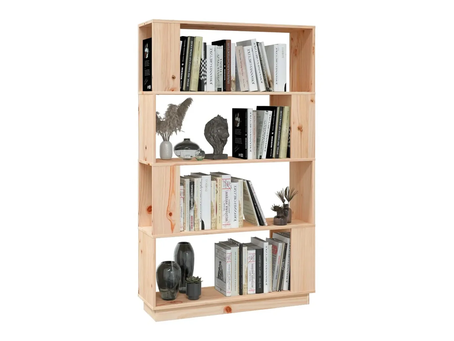 Biblioteca| Estante/divisória 80x25x132 cm madeira de pinho maciça PT994556 Castanho