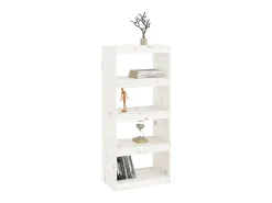 Biblioteca* Estante/divisória 60x30x135,5 cm madeira de pinho maciça PT128576 Branco