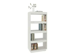 Prateleira*vidaxl Estante/divisória 60x35x135 cm madeira de pinho maciça Branco