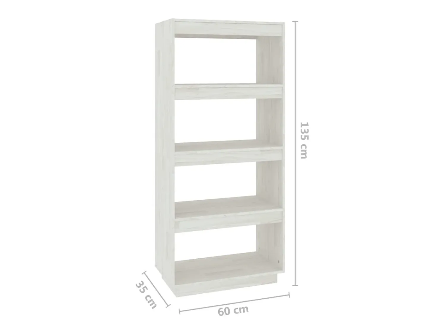 Prateleira*vidaxl Estante/divisória 60x35x135 cm madeira de pinho maciça Branco