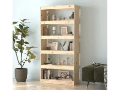 Biblioteca* Estante/divisória 80x30x167,4 cm madeira de pinho maciça PT622801 Castanho
