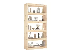 Biblioteca* Estante/divisória 80x30x167,4 cm madeira de pinho maciça PT622801 Castanho
