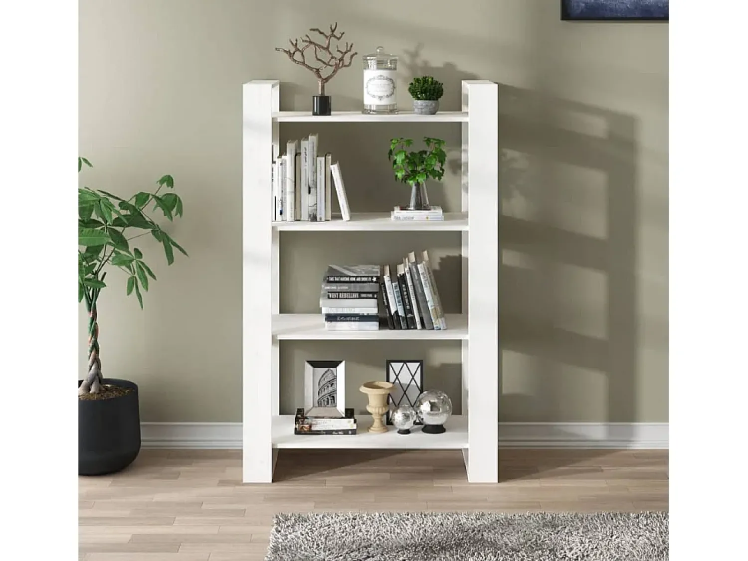 Outlet Estante/divisória 80x35x125 cm madeira de pinho maciça PT509354 Branco