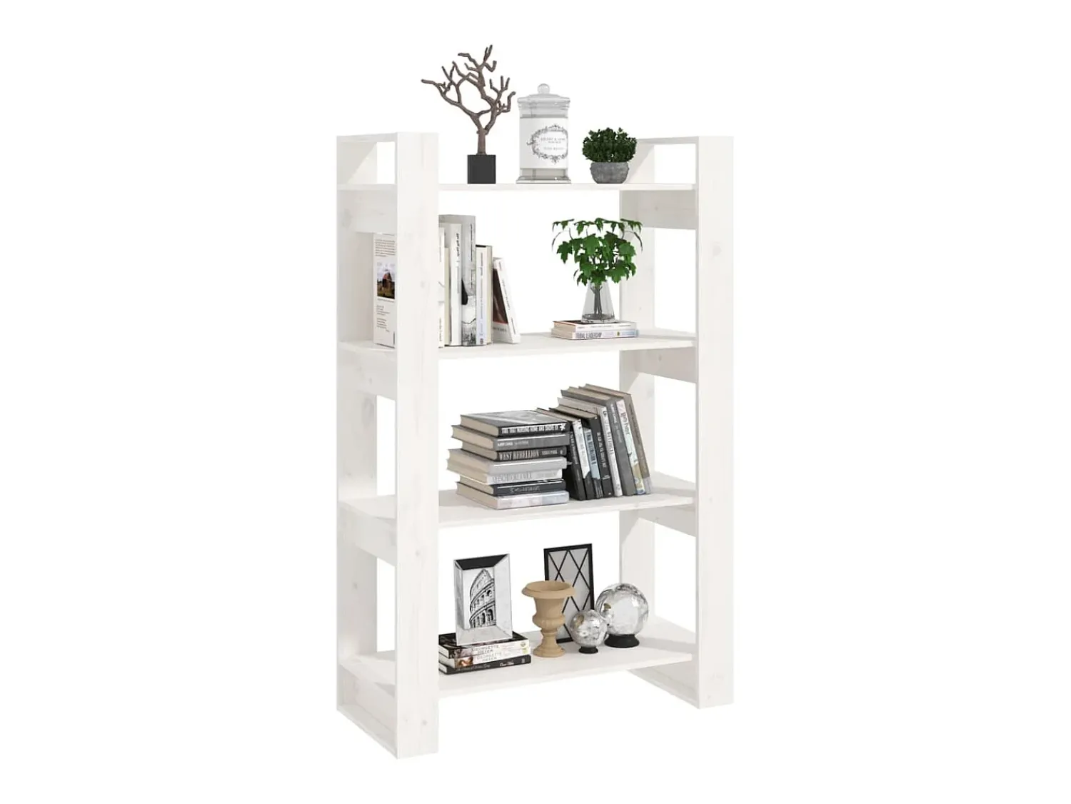 Outlet Estante/divisória 80x35x125 cm madeira de pinho maciça PT509354 Branco