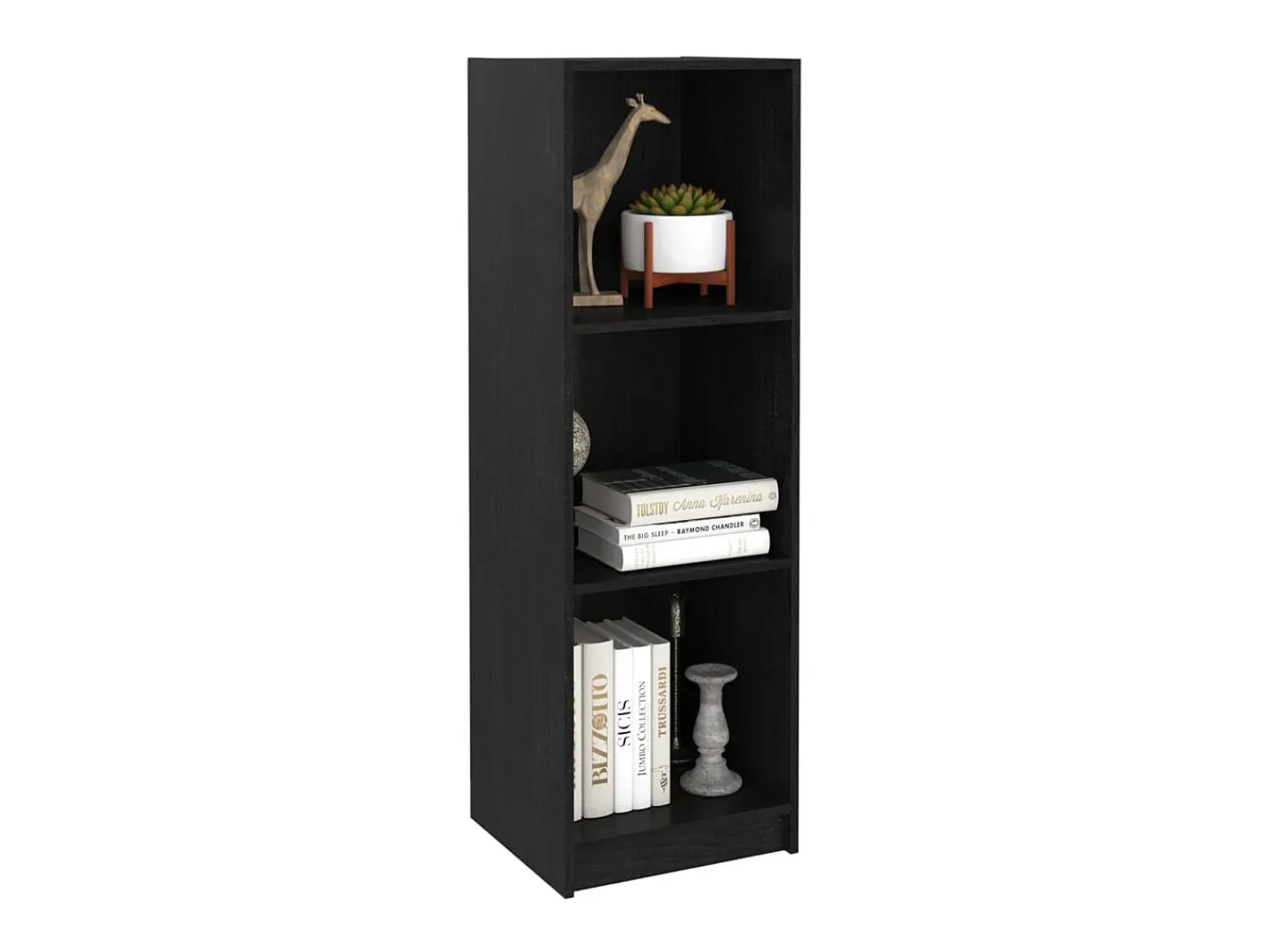 Biblioteca| Estante/divisória 36x33x110 cm madeira de pinho maciça PT711473 Preto