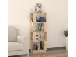 Biblioteca| Estante/divisória 51x25x132 cm madeira de pinho maciça PT831612 Castanho