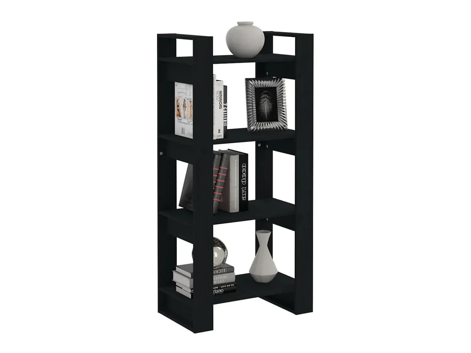 Biblioteca* Estante/divisória 60x35x125 cm madeira maciça PT620613 Preto
