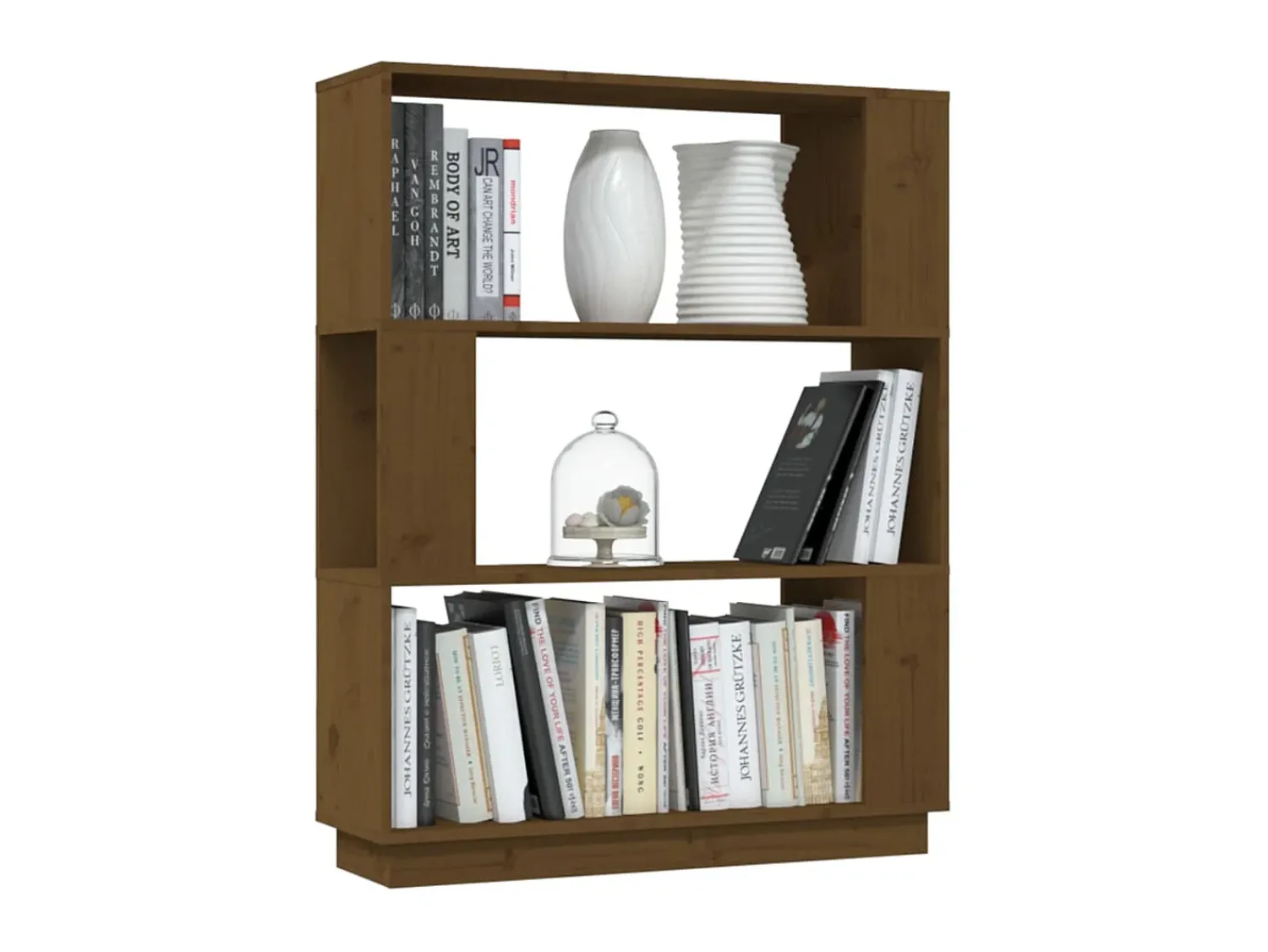 Biblioteca| Estante/divisória 80x25x101 cm madeira maciça mel PT975175 Castanho