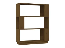 Biblioteca| Estante/divisória 80x25x101 cm madeira maciça mel PT975175 Castanho