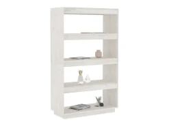 Prateleira|vidaxl Estante/divisória 80x35x135 cm madeira de pinho maciça Branco