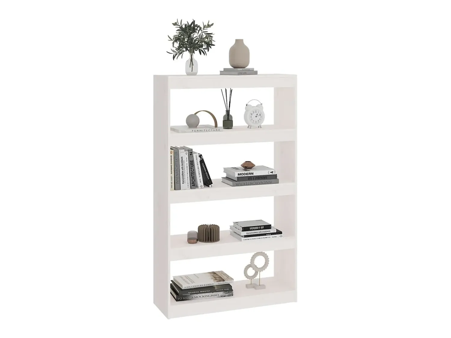 Prateleira|vidaxl Estante/divisória 80x30x135,5 cm madeira de pinho maciça Branco
